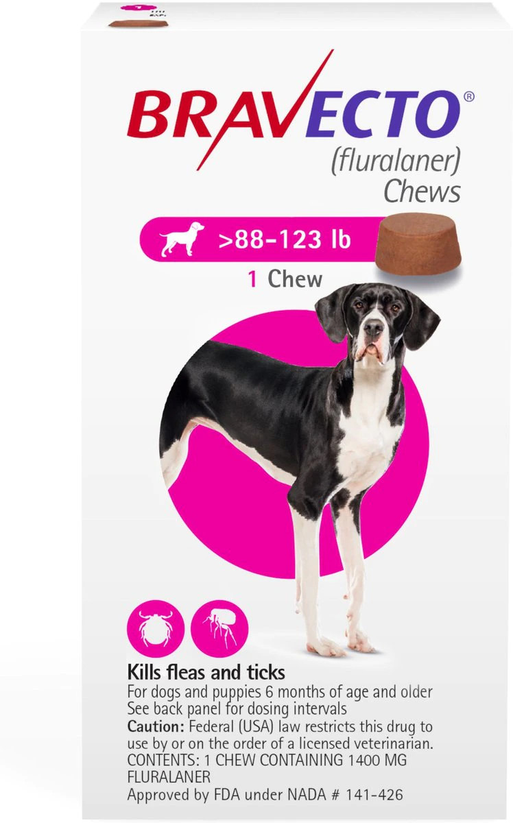 Bravecto Chew for Dogs, 88-123 lbs
