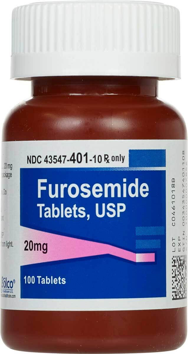 Furosemide 20 mg tablets, 100 ct bottle