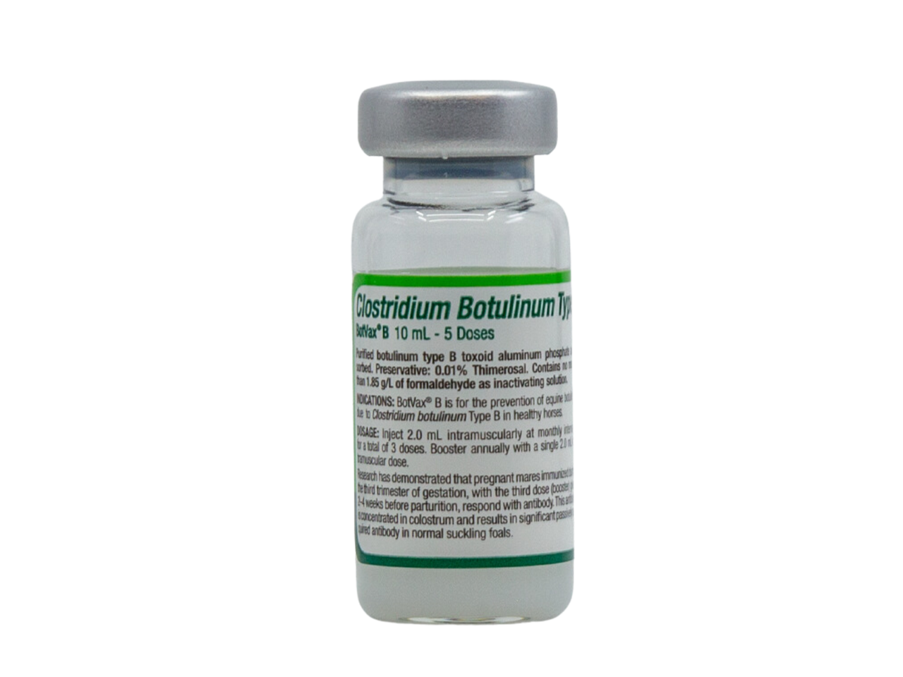 A 10 ml vial of Neogen BotVax B for equine use