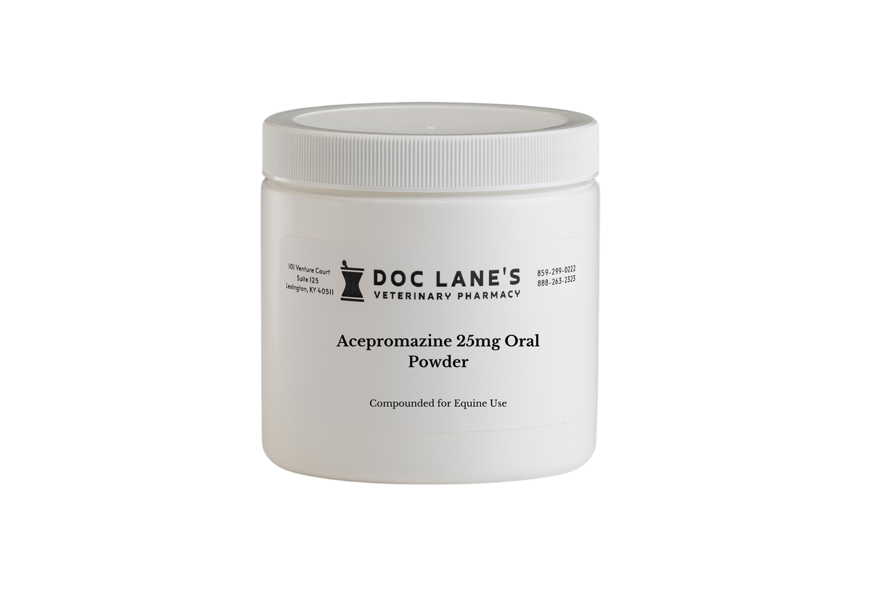 Acepromazine 25 mg Oral Powder compounded by Doc Lane's Veterinary Pharmacy.