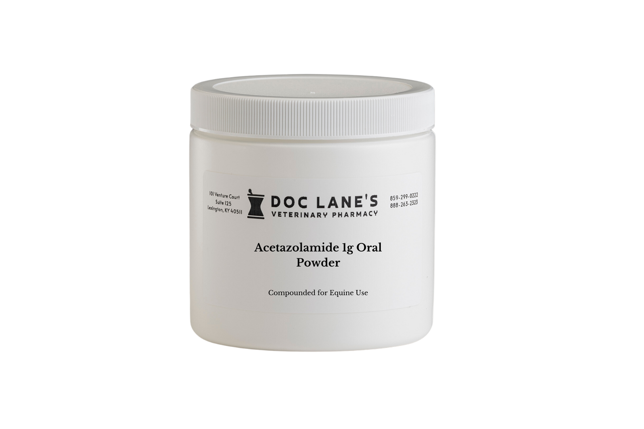 Acetazolamide 1 g Oral Powder compounded by Doc Lane's Veterinary Pharmacy.