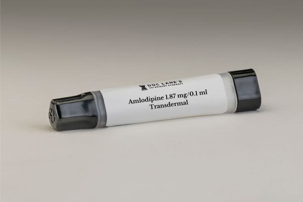 Amlodipine 1.87 mg/0.1 ml Transdermal compounded by Doc Lane's Veterinary Pharmacy.