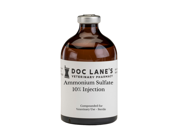 Ammonium Sulfate 10% Injection compounded by Doc Lane's Veterinary Pharmacy.