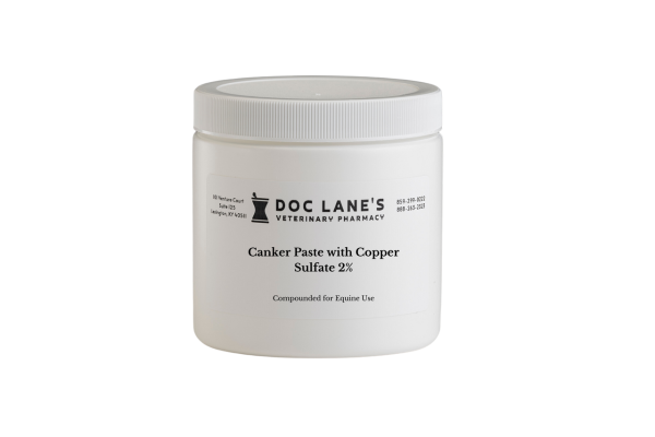 Canker Paste with Copper Sulfate 2% compounded by Doc Lane's Veterinary Pharmacy.