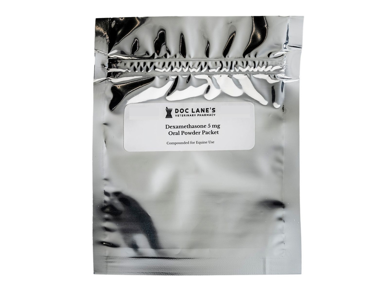 A bottle of Dexamethasone 5 mg Oral Powder for veterinary use.