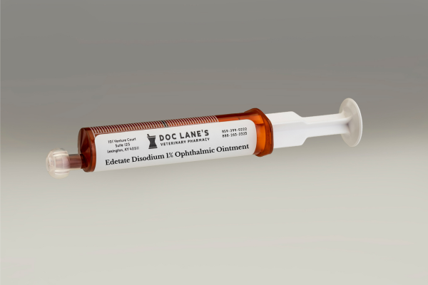 Edetate Disodium 2% Ophthalmic Ointment compounded by Doc Lane's Veterinary Pharmacy.