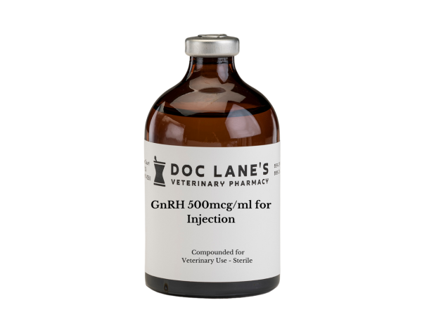 GnRH 500 mcg/ml for Injection compounded by Doc Lane's Veterinary Pharmacy.