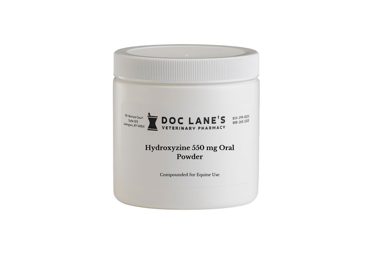 Hydroxyzine 550 mg Oral Powder compounded by Doc Lane's Veterinary Pharmacy.