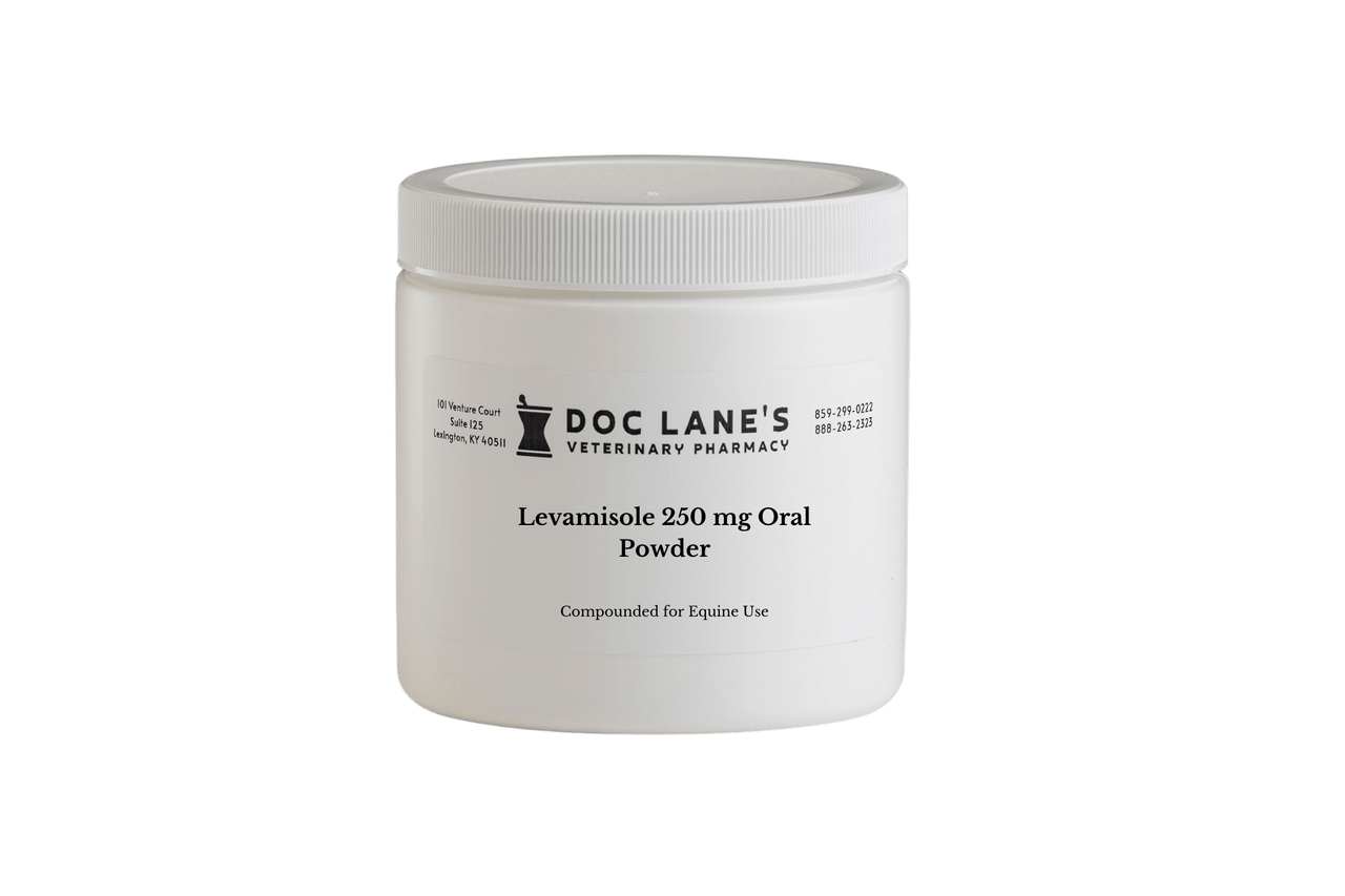 Levamisole 250 mg Oral Powder compounded by Doc Lane's Veterinary Pharmacy.