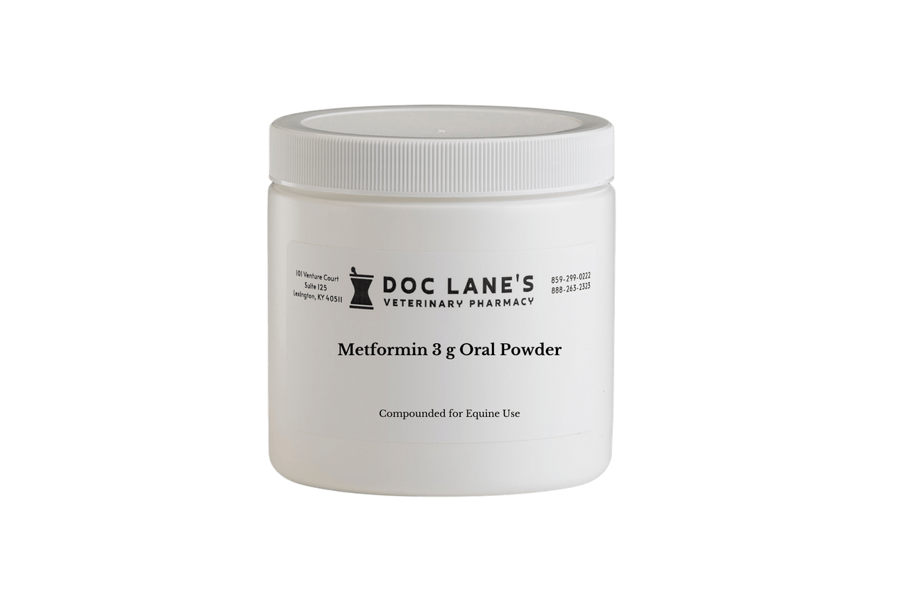 Metformin 3 g Oral Powder compounded by Doc Lane's Veterinary Pharmacy.