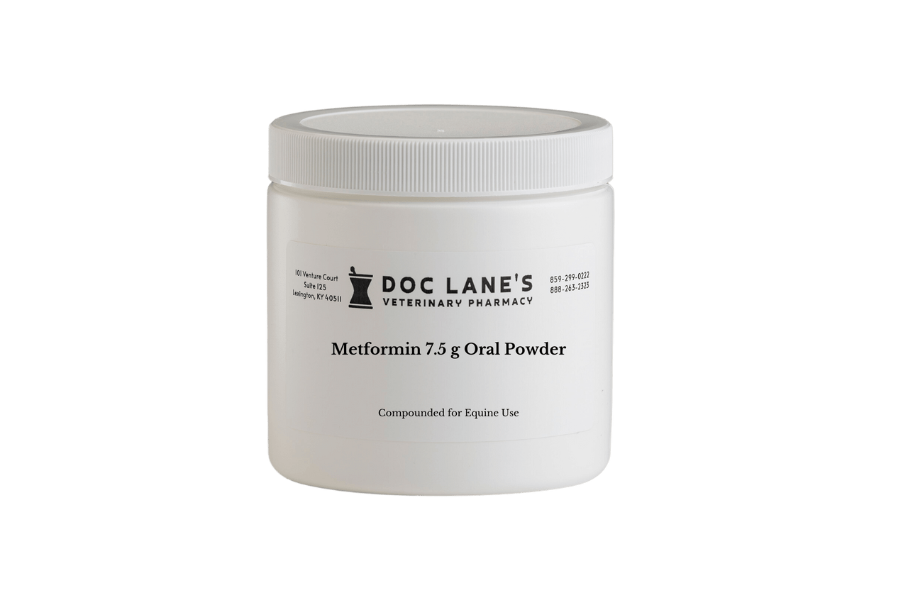 Metformin 7.5 g Oral Powder compounded by Doc Lane's Veterinary Pharmacy.