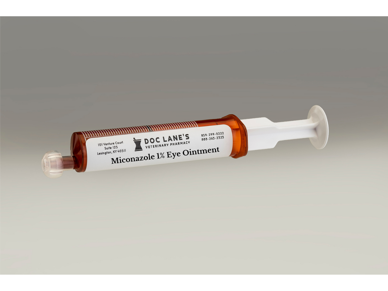 Miconazole 1% Eye Ointment compounded by Doc Lane's Veterinary Pharmacy.