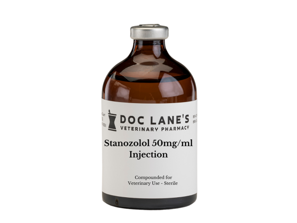 Stanozolol 50 mg/ml Injection compounded by Doc Lane's Veterinary Pharmacy.