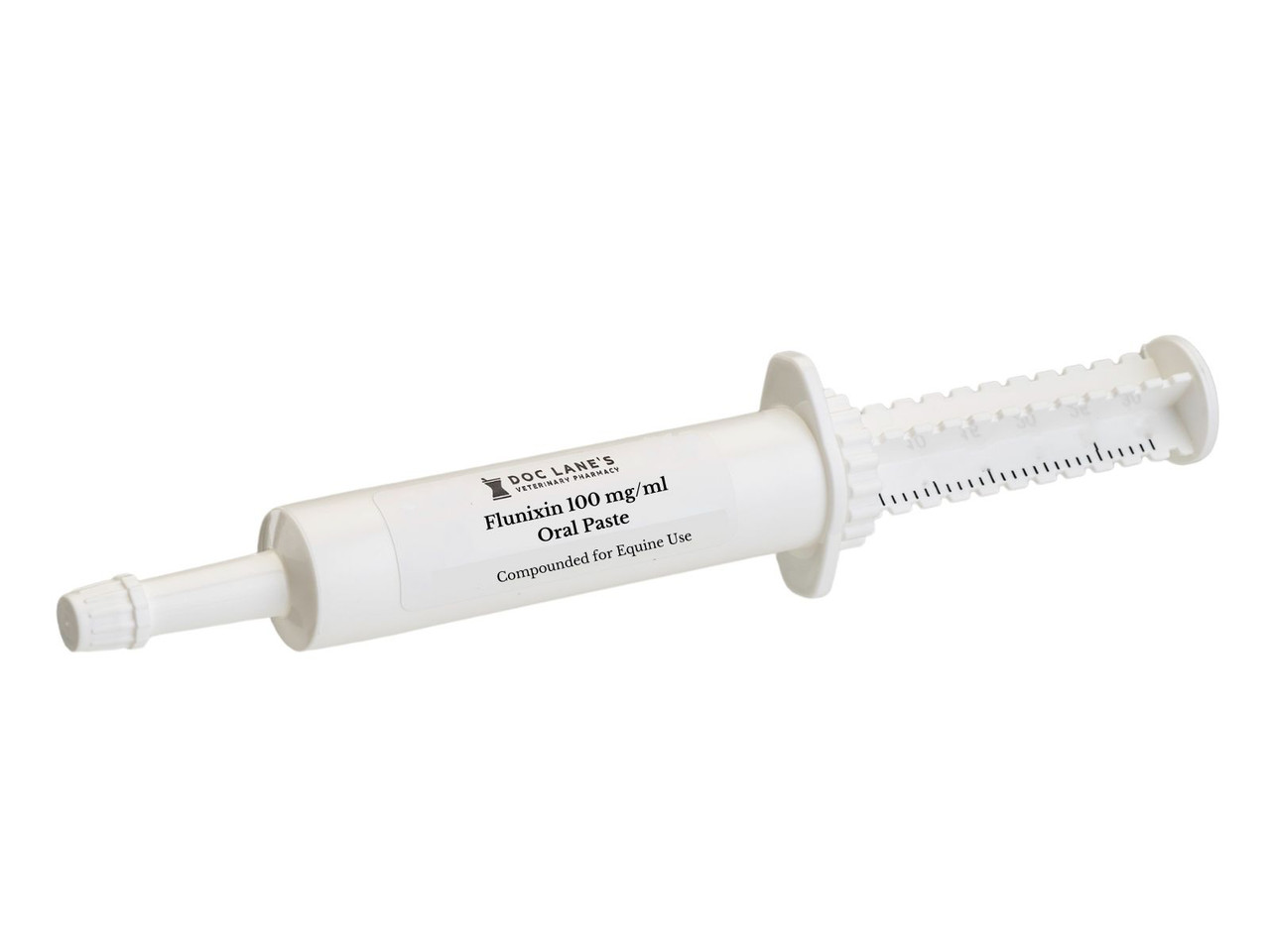A tube of Flunixin 100mg/ml paste for veterinary use.