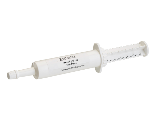 A tube of Bute 1 g/5 ml Paste for veterinary use.
