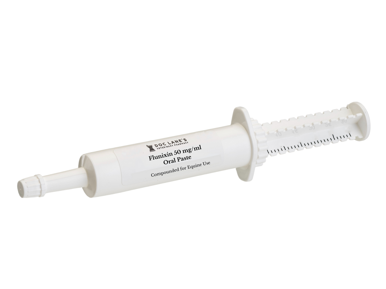 A tube of Flunixin 50 mg/ml Oral Paste for veterinary use.