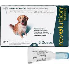 Revolution Topical Solution for Dogs, 40.1-85 lbs, 3 does (3-months) supply