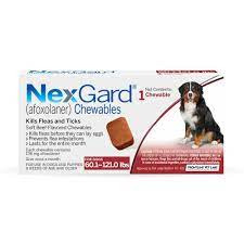 NexGard Chew for Dogs,  60.1 - 121 lbs (Red Box)