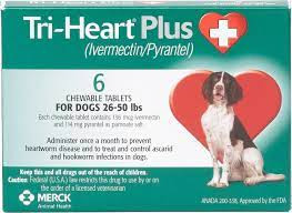 Tri-Heart Plus Chewable Tablet for Dogs, 25-50 lbs (Green Box)